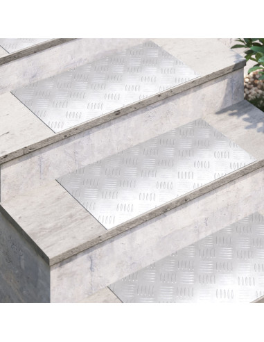 Gradini per Scale 4 pcs Argento 60 x 30 cm Alluminio