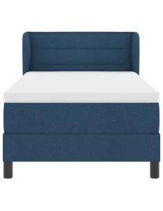 Letto a molle con materasso Blu 90 x 200 cm Tessuto