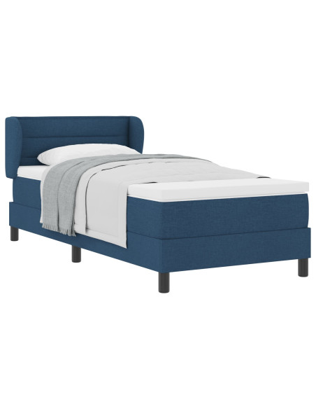 Letto a Rete con Materasso Blu 90x200 cm Tessuto