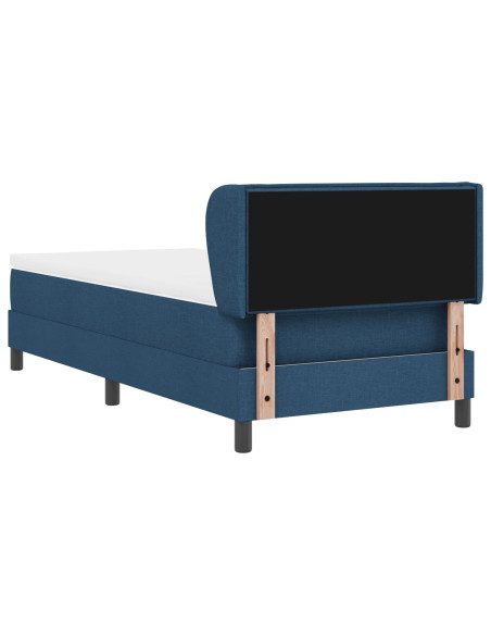 Letto a molle con materasso Blu 100x200 cm Tessuto