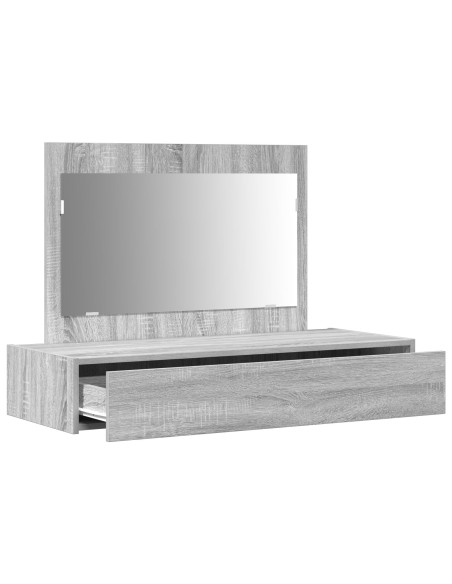 Tavolo da trucco a parete Grigio Sonoma 100x40x70 cm