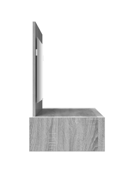 Tavolo da trucco a parete Grigio Sonoma 100x40x70 cm