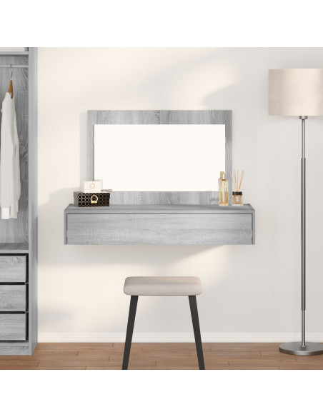Tavolo da trucco a parete Grigio Sonoma 100x40x70 cm