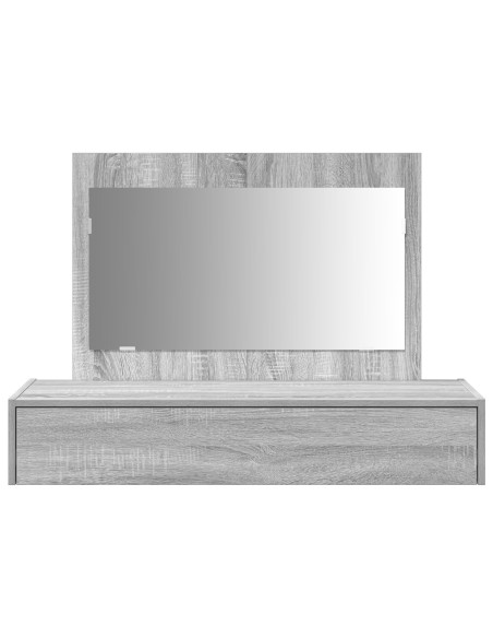 Tavolo da trucco a parete Grigio Sonoma 100x40x70 cm