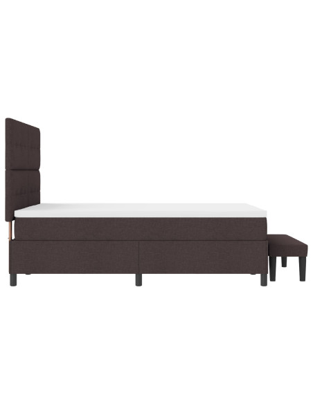 Struttura Letto  con Materasso Set di 2 Bianco Tessuto