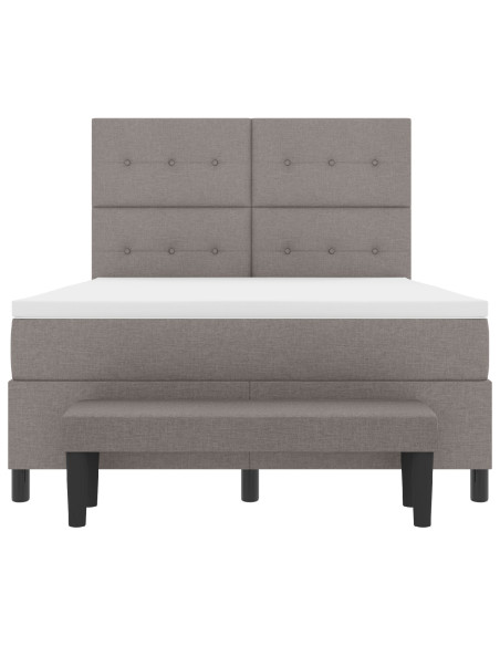 Struttura Letto  con Materasso Set di 2 Grigio Tessuto