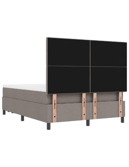 Struttura Letto  con Materasso Set di 2 Grigio Tessuto