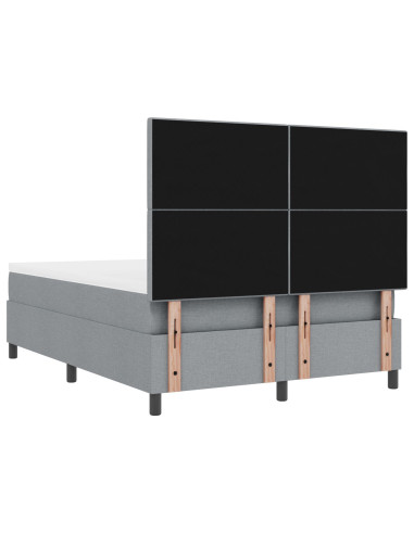 Letto a molle con materasso Grigio chiaro 140 x 190 cm Tessuto