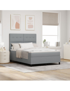 Letto a molle con materasso Grigio chiaro 140 x 200 cm Tessuto 2