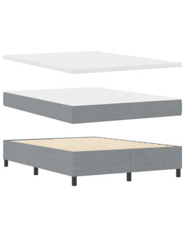 Letto a molle con materasso Grigio chiaro 140 x 200 cm Tessuto