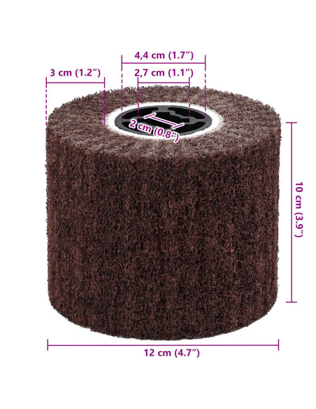Rulli di Levigatura 3 pz 120 Grit Fibre Sintetica