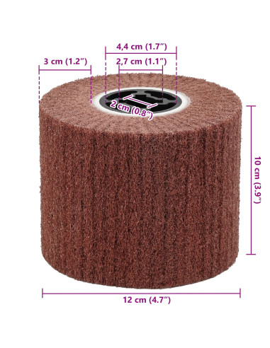 Rulli Abrasivi 3 pcs Marrone 12 x 12 x 10 cm Fibre sintetiche