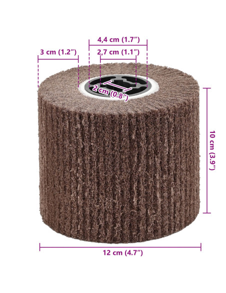 Rulli Abrasivi 3 pcs Marrone 12 x 12 x 10 cm Fibre sintetiche