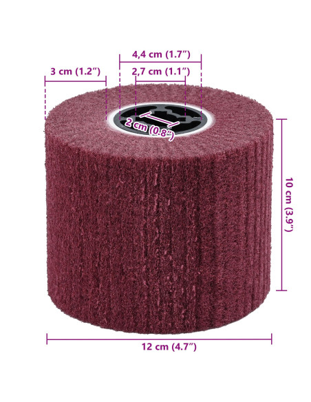 Rulli di Sabbia 3 pcs 400 Grit Fibra Sintetica