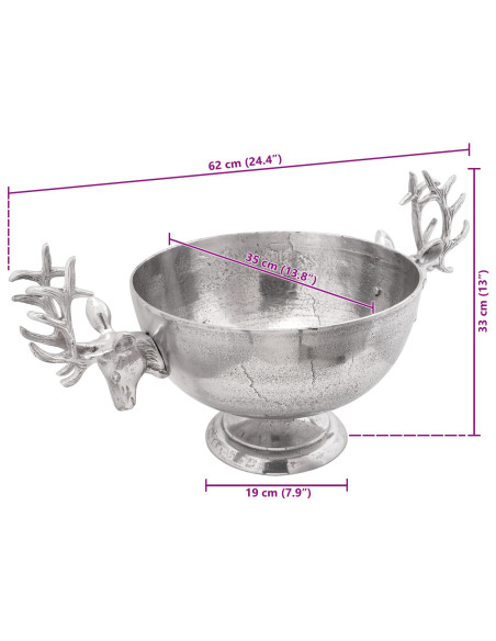 Coppa Argento 62x35x33 cm in Alluminio