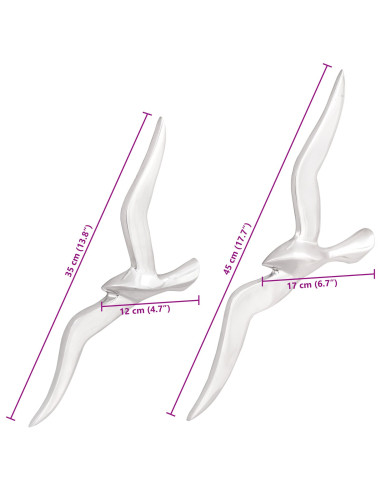 Gabbiano 2 pcs Argento Alluminio