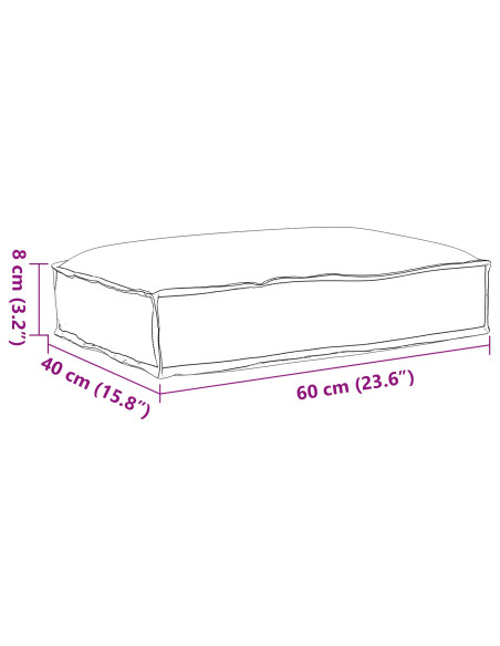 Cuscino per pallet  Nero Poliestere 60 x 40 x 8 cm