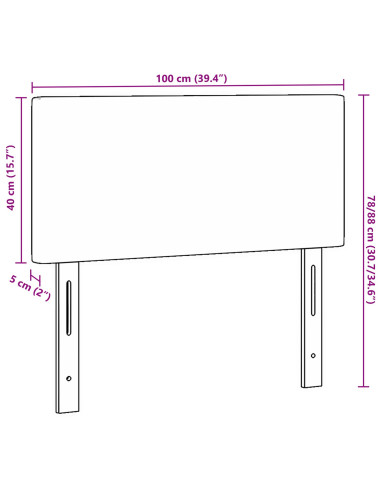 Testiera con testiera Crema 100 cm Pelle Sintetica