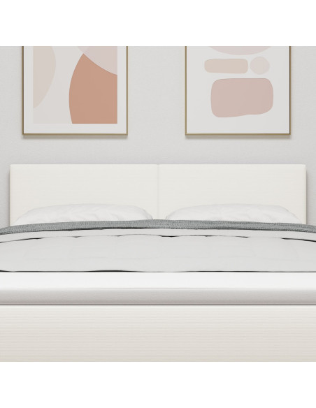 Testiera Design Semplice Crema 160 cm Tessuto Corduroy