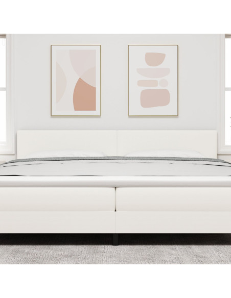 Testiera con testiera Crema 200 cm Pelle Sintetica