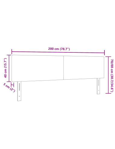 Testiera Grigio Verde Chiaro 200 cm Pelle Sintetica