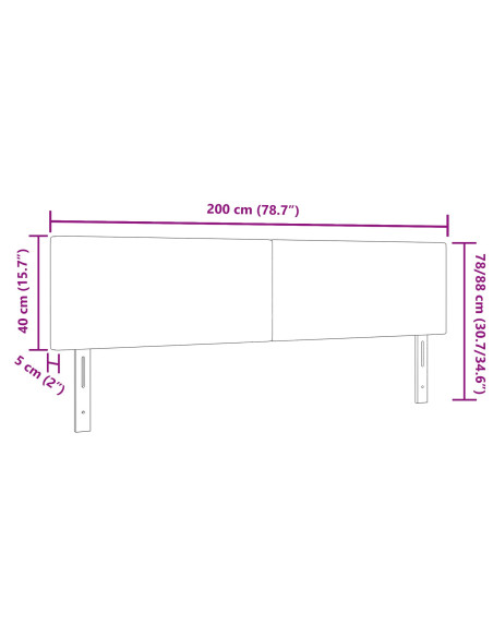 Testiera Grigio Verde Chiaro 200 cm Pelle Sintetica