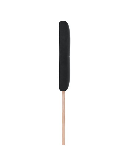 testiera  imbottita con bottoni nera 80 cm in velluto