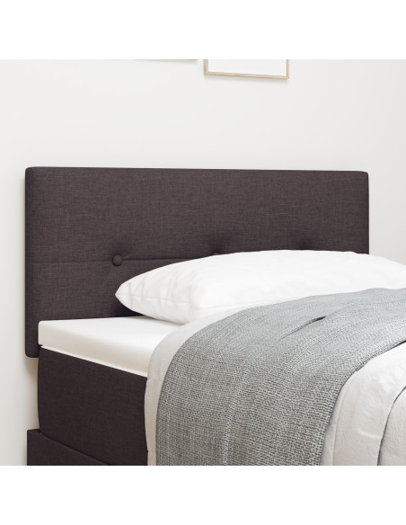 Testiera letto  imbottita a bottoni marrone scuro 90 cm in tessuto