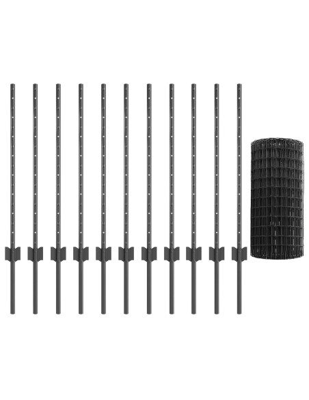 Recinzione con Posto Grigio 0,8 x 25 m Acciaio