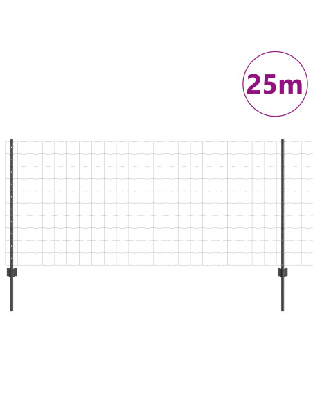 Recinzione con Posto Grigio 1 x 25 m Acciaio