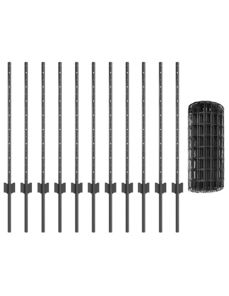 Set di Recinzione Euro  Set di 2 Grigio Acciaio