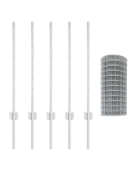 Recinzione con Posto Argento 0,8 x 10 m Acciaio