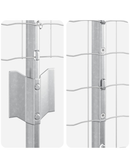 Recinzione con Posto Argento 1,4 x 10 m Acciaio