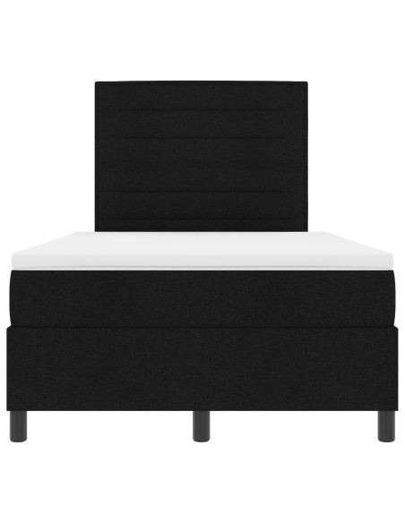 Letto a molle con materasso Nero 120 x 200 cm Tessuto