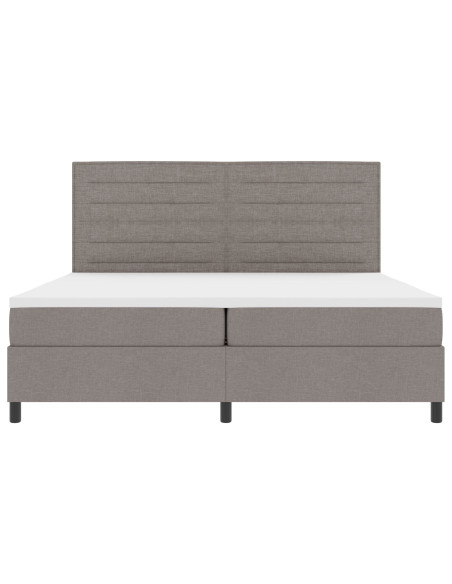 Letto con Rete a Molla Tortora e Materasso 200x200 cm Tessuto