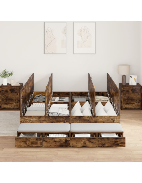 Struttura Letto  Quercia Affumicata Legno 200 x 160 cm
