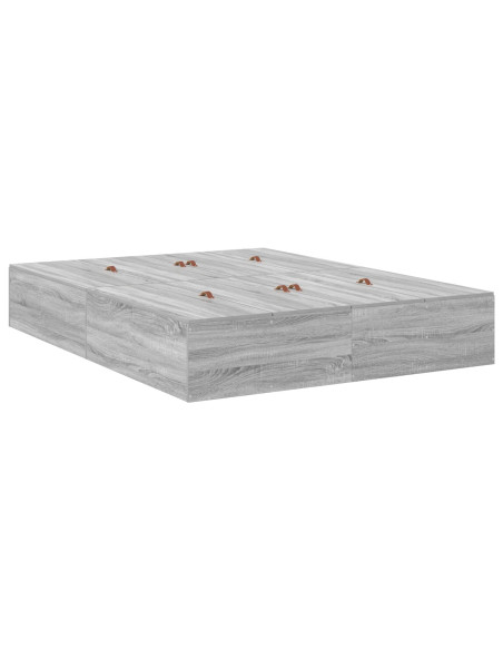 Struttura Letto con Contenitore  Grigia Sonoma Legno ingegnerizzato