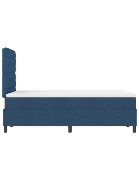 Letto con Box Spring e Materasso & LED Blu 120x200 cm Tessuto