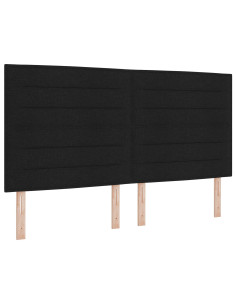 Letto a molle con materasso con led Nero 180 x 200 cm Tessuto 2