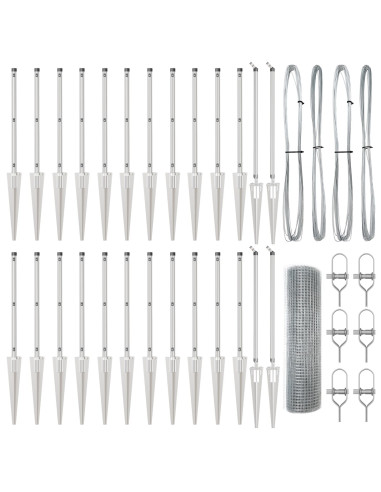 Palo della recinzione Argento 50 x 0,4 m (rete 16 x 16 mm)