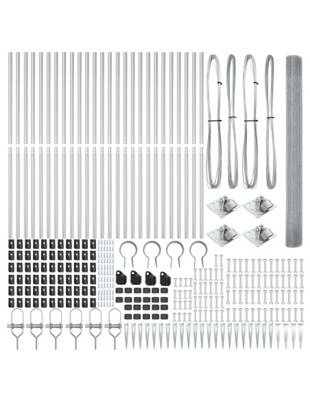 Palo della recinzione Argento 50 x 1,5 m (maglia 16 x 16 mm)