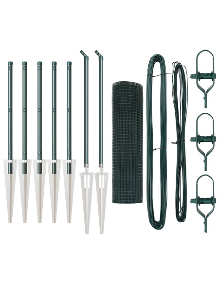 Palo della recinzione Verde 10 x 0,4 m (maglia 16 x 16 mm)