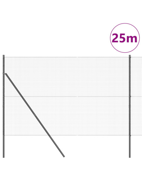 Palo della recinzione Grigio 25 x 1,5 m (25 x 25 mm rete)