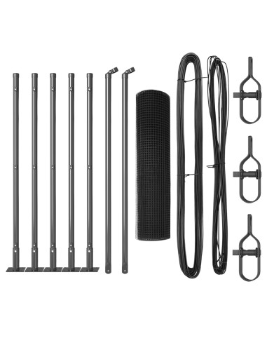 Palo della recinzione Grigio 10 x 0,5 m (rete 19 x 19 mm)