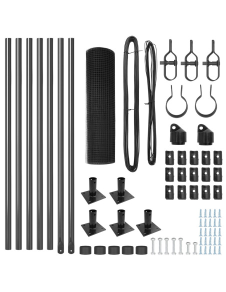 Set di Pali di Recinzione  Set di 2 Grigio Acciaio 10 x 0,5 m