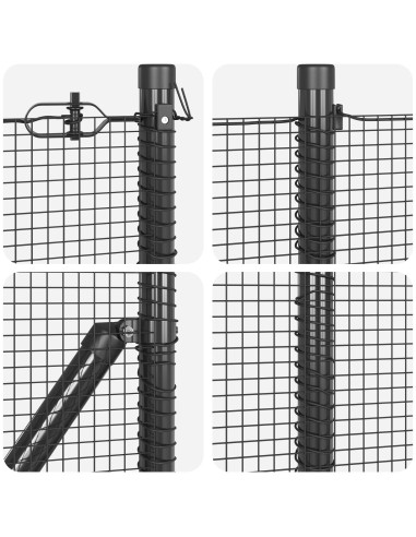 Palo della recinzione Grigio 10 x 0,8 m (rete 12 x 12 mm)