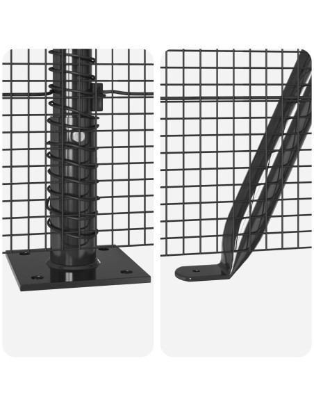 Recinzione in rete saldata  con 7 pali flangiati grigia 0.8x10 m in acciaio