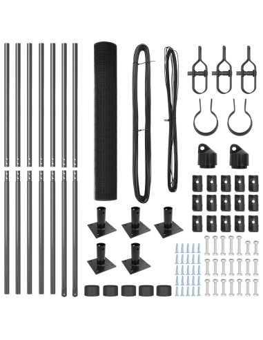 Palo della recinzione Grigio 10 x 0,8 m (rete 16 x 16 mm)