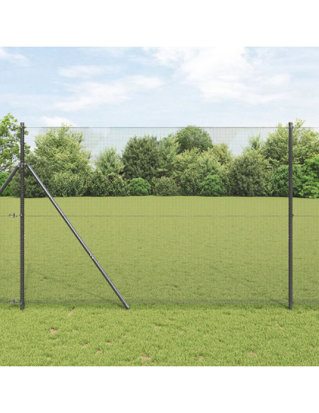 Recinzione in rete saldata  con 13 pali Grigio 1.6x25 m Acciaio