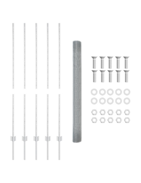 Recinzione con Posto Argento 1,4 x 10 m Acciaio